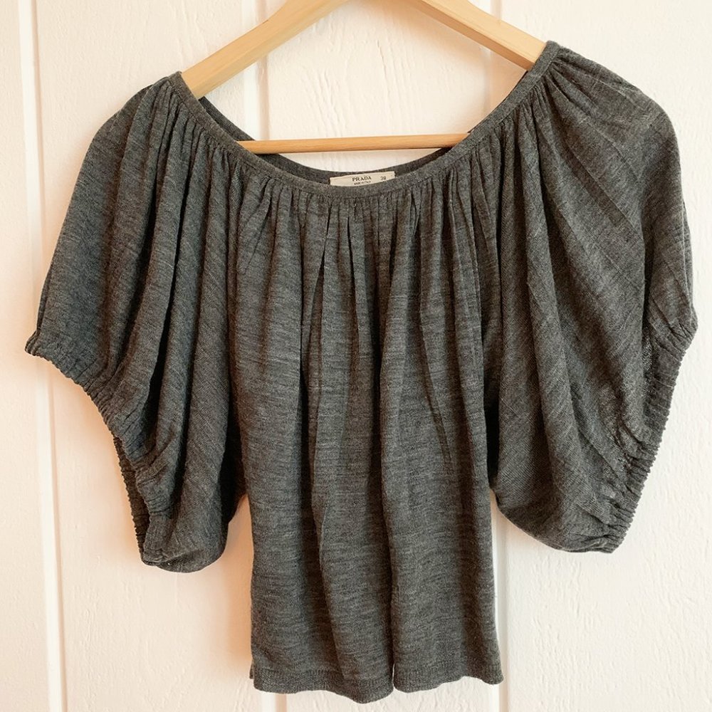 Prada Wool Short Sleeve Top XS